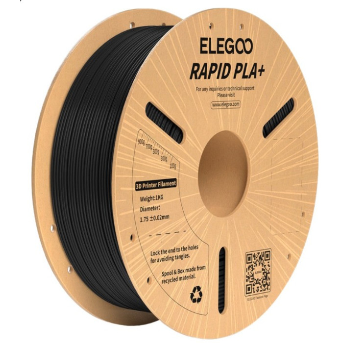 Філамент для 3D принтера ELEGOO Rapid PLA+ 1 кг 1.75мм Black (50.203.0114)