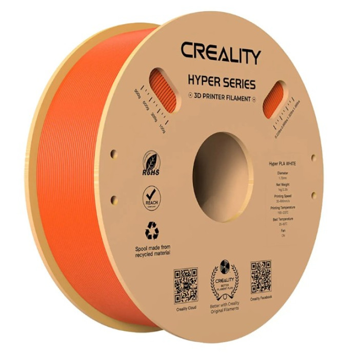 Філамент для 3D принтера Creality Hyper PLA 1кг 1.75мм Orange (3301010381)