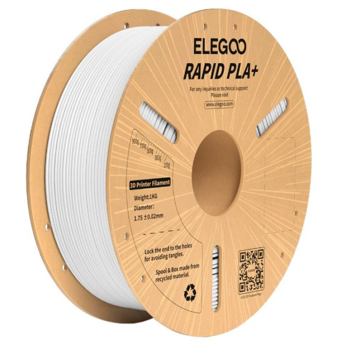 Філамент для 3D принтера ELEGOO Rapid PLA+ 1 кг 1.75мм  White (50.203.0115)