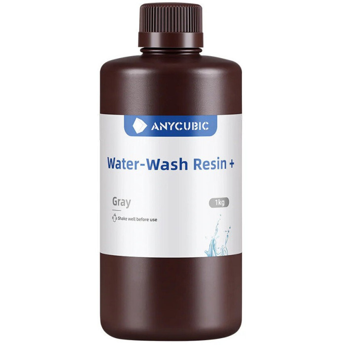 Фотополімерна смола Anycubic Water-Wash Resin Plus 1кг Grey (SSXGY-104D)