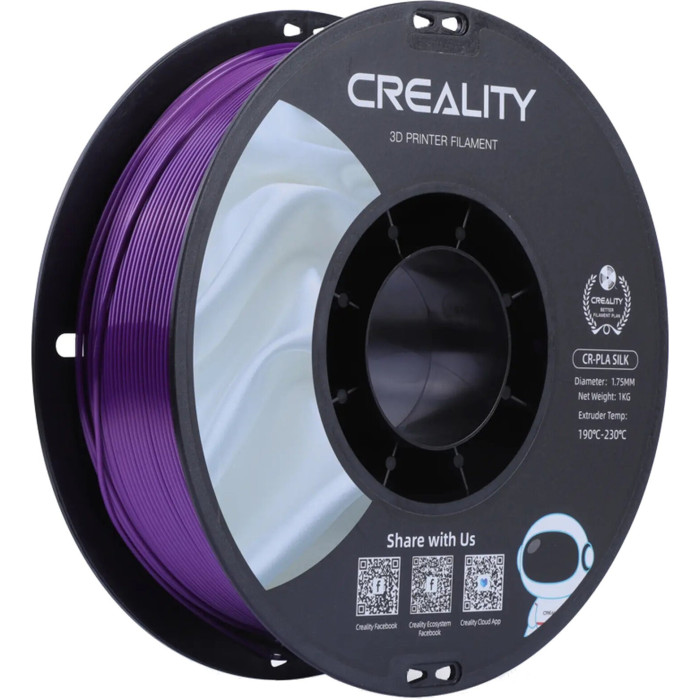 Філамент для 3D принтера Creality CR-PLA Silk 1кг 1.75мм Purple (3301120005)