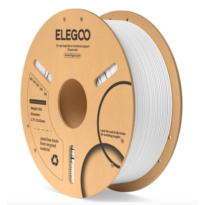 Філамент для 3D принтера ELEGOO PLA 1 кг 1.75мм White (50.203.0065)